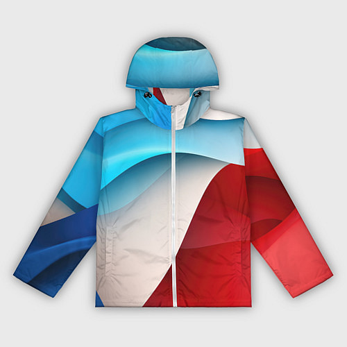 Женская ветровка Белые синие и красные волны / 3D-Белый – фото 1