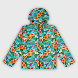 Женская ветровка Яркие гавайские цветочки