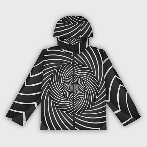 Женская ветровка Оптическая иллюзия изогнутые линии / 3D-Черный – фото 1