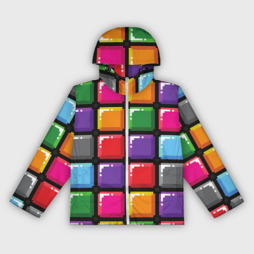 Женская ветровка Пиксельные кубики / 3D-Белый – фото 1