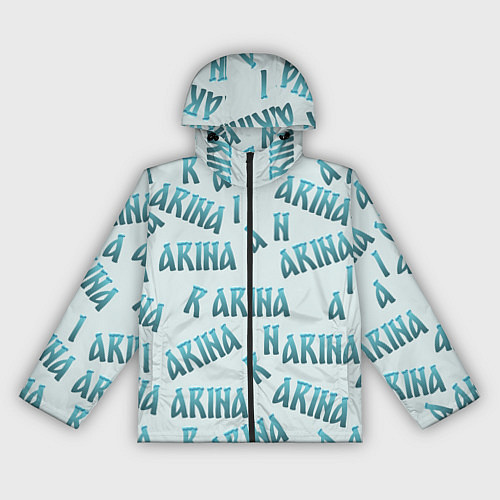 Женская ветровка Арина - текст паттерн / 3D-Черный – фото 1