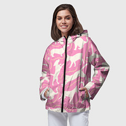 Ветровка с капюшоном женская Котики собачки, цвет: 3D-черный — фото 2