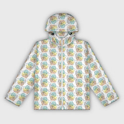Ветровка с капюшоном женская Кленовые листики, цвет: 3D-белый