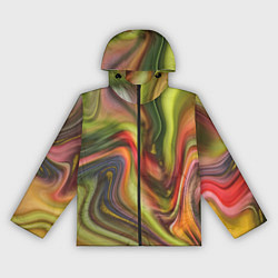 Ветровка с капюшоном женская Abstraction waves, цвет: 3D-черный