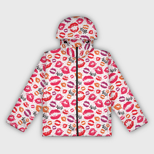 Женская ветровка Поцелуи - kiss / 3D-Черный – фото 1