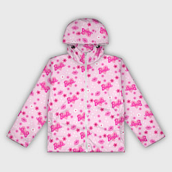 Ветровка с капюшоном женская Барби, сердечки и цветочки, цвет: 3D-белый