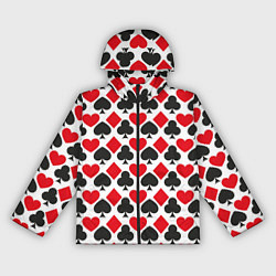 Ветровка с капюшоном женская Масти карточные - символика, цвет: 3D-черный
