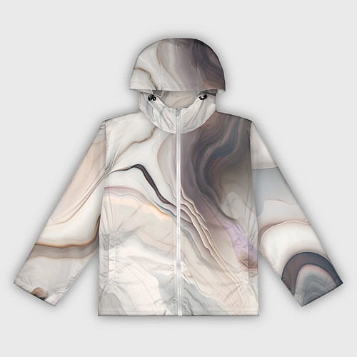 Женская ветровка Нежная мраморная текстура от нейросети / 3D-Белый – фото 1