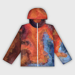 Ветровка с капюшоном женская Ginger blue pattern, цвет: 3D-белый