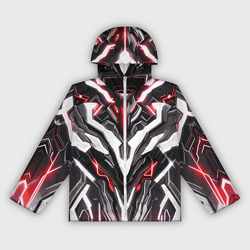 Женская ветровка Неоновая кибер броня красная / 3D-Белый – фото 1