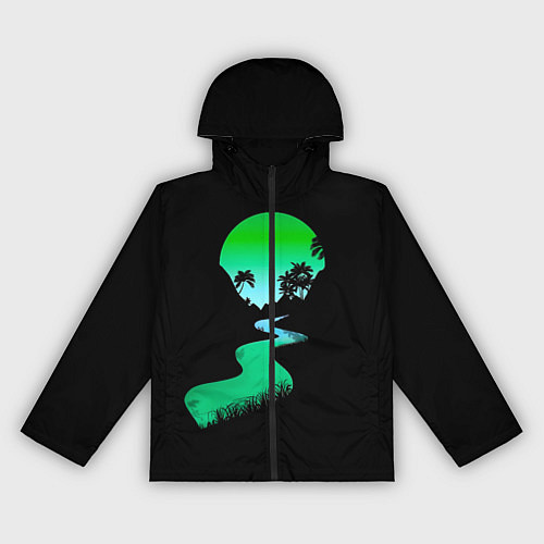 Женская ветровка Неоновая речка / 3D-Черный – фото 1