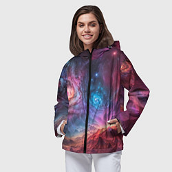 Ветровка с капюшоном женская На задворках вселенной, цвет: 3D-черный — фото 2
