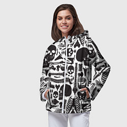 Ветровка с капюшоном женская Human osteology, цвет: 3D-белый — фото 2