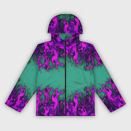 Женская ветровка Фиолетовое пламя / 3D-Черный – фото 1