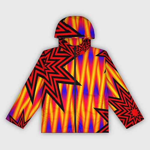 Женская ветровка Ассиметричный с многолучевыми звездами / 3D-Черный – фото 1