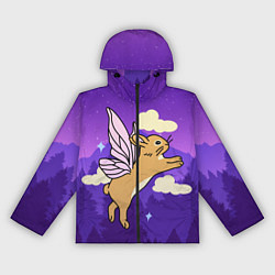 Ветровка с капюшоном женская Лунный кролик с крыльями, цвет: 3D-черный