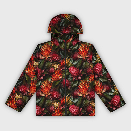 Женская ветровка Тропические цветы / 3D-Черный – фото 1