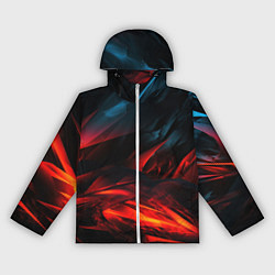Ветровка с капюшоном женская Red black abstract, цвет: 3D-белый