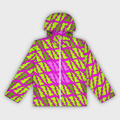 Женская ветровка Ретро молнии розово-жёлтые / 3D-Белый – фото 1