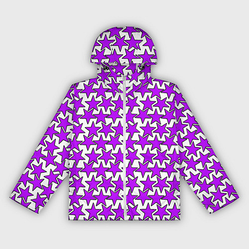 Женская ветровка Ретро звёзды фиолетовые / 3D-Белый – фото 1