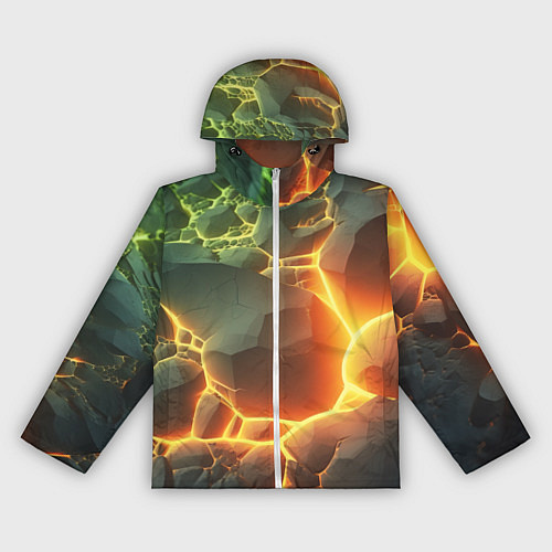 Женская ветровка Валуны в лаве / 3D-Белый – фото 1