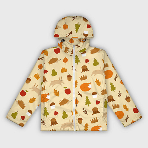 Женская ветровка Паттерн - осень / 3D-Белый – фото 1