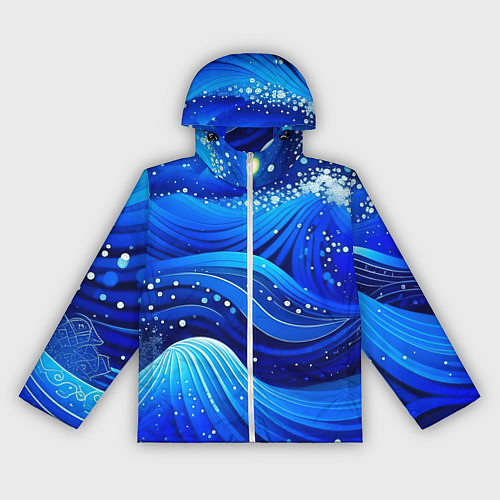 Женская ветровка Волны - текстура от нейросети / 3D-Белый – фото 1