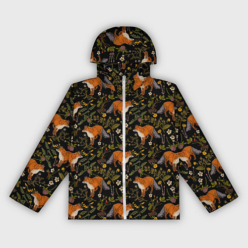 Женская ветровка Лисы и цветы / 3D-Белый – фото 1