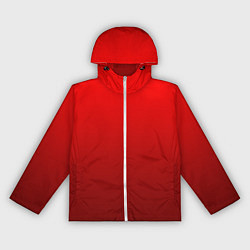 Ветровка с капюшоном женская Градиент красный тёмный, цвет: 3D-белый