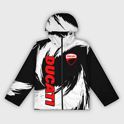 Ветровка с капюшоном женская Ducati - мазки краски, цвет: 3D-черный