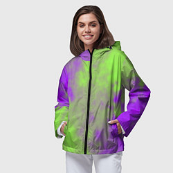 Ветровка с капюшоном женская Октябрьский шум, цвет: 3D-черный — фото 2