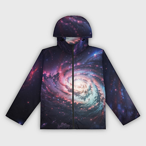 Женская ветровка Спиральная галактика в космосе / 3D-Черный – фото 1