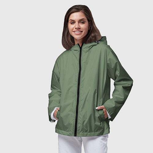 Женская ветровка Защитный хаки / 3D-Черный – фото 3