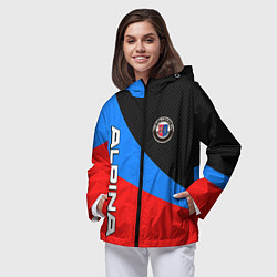 Ветровка с капюшоном женская Alpina - classic colors, цвет: 3D-черный — фото 2