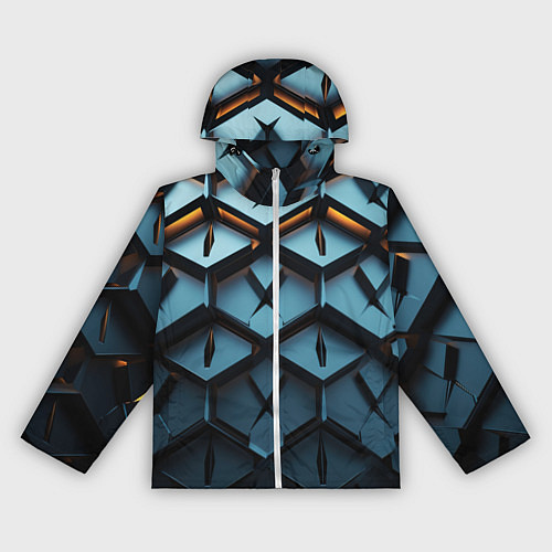 Женская ветровка Металлические объемные чешуйчатые ромбы / 3D-Белый – фото 1