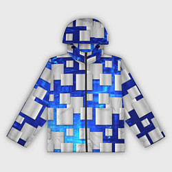 Ветровка с капюшоном женская Стальные квадраты, цвет: 3D-черный