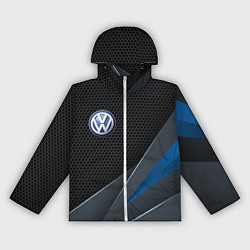 Ветровка с капюшоном женская Фольцваген - синяя броня, цвет: 3D-белый