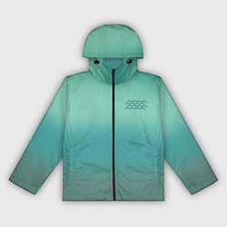 Ветровка с капюшоном женская Бирюзовый цвет морской волны, цвет: 3D-черный