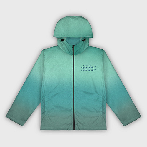 Женская ветровка Бирюзовый цвет морской волны / 3D-Черный – фото 1