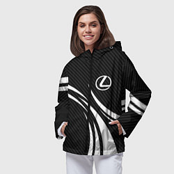 Ветровка с капюшоном женская Lexus - carbon line, цвет: 3D-черный — фото 2