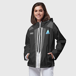 Ветровка с капюшоном женская Detroit: Become classy human, цвет: 3D-белый — фото 2