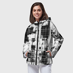 Ветровка с капюшоном женская Кибер Сетка гранж, цвет: 3D-черный — фото 2