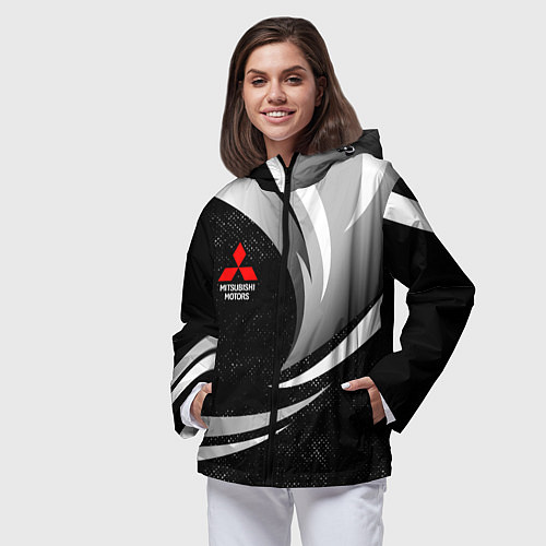 Женская ветровка Митсубиси - строгие оттенки / 3D-Черный – фото 3