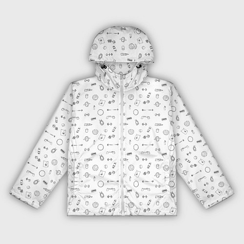 Женская ветровка Спортивные аксессуары паттерн / 3D-Белый – фото 1