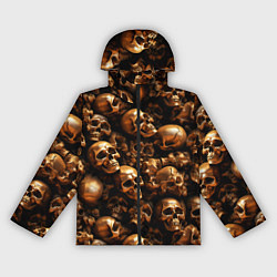Ветровка с капюшоном женская Медные черепа, цвет: 3D-черный