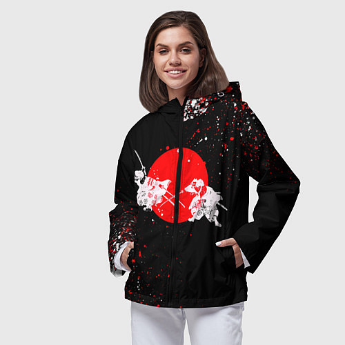 Женская ветровка Два белых самурая / 3D-Черный – фото 3