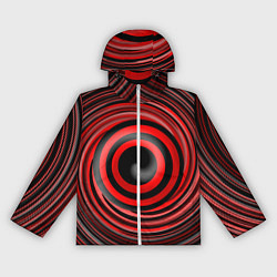 Ветровка с капюшоном женская Красно-черный вихрь, цвет: 3D-белый