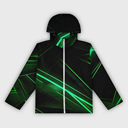 Женская ветровка Green lines black backgrouns