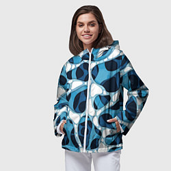 Ветровка с капюшоном женская Абстрактные вырезы на бумаге, цвет: 3D-белый — фото 2
