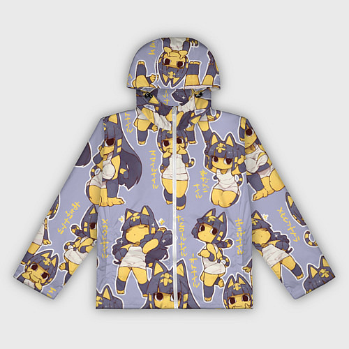 Женская ветровка Анкха желтая египетская девушка кошка / 3D-Белый – фото 1